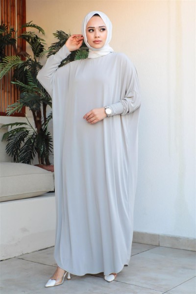 Yarasa Kol Salaş Elbise TAŞ - Thumbnail