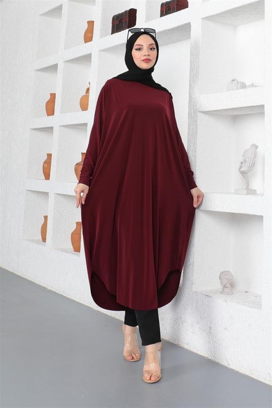 Yarasa Kol Salaş Tunik BORDO - 1