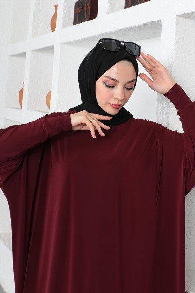 Yarasa Kol Salaş Tunik BORDO - Thumbnail
