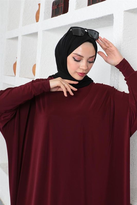 Yarasa Kol Salaş Tunik BORDO - 2