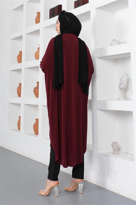 Yarasa Kol Salaş Tunik BORDO - 5