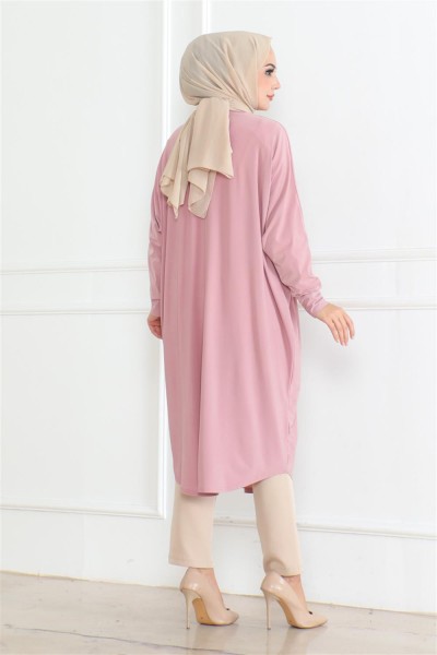 Yarasa Kol Salaş Tunik PUDRA - Thumbnail