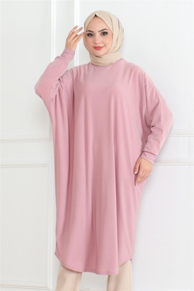 Yarasa Kol Salaş Tunik PUDRA - Thumbnail