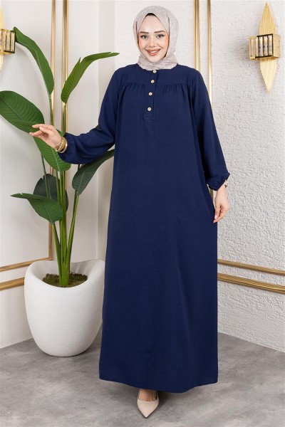mp - Yarım Düğmeli Aerobin Elbise LACİVERT