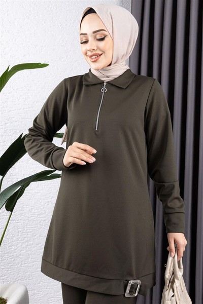 Yarım Fermuarlı Spor Takım HAKİ - Thumbnail