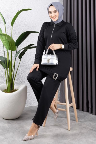 AYM - Yarım Fermuarlı Spor Takım SİYAH