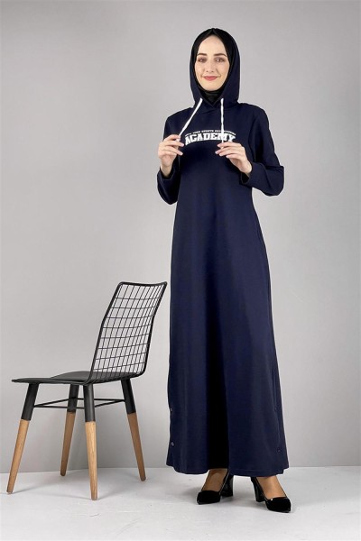 MG - Yırtmaç Detaylı Spor Elbise LACİVERT