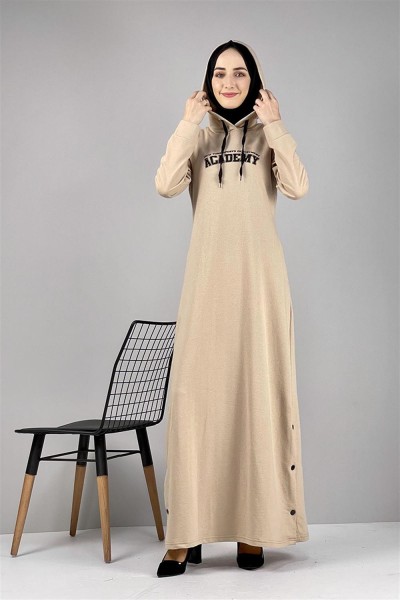 MG - Yırtmaç Detaylı Spor Elbise VİZON