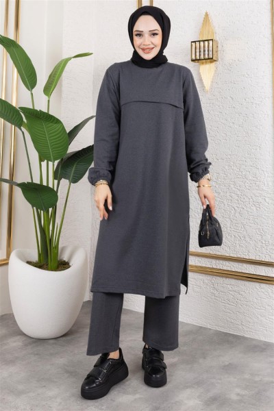 Yırtmaç Detaylı Spor Takım ANTRASİT - Thumbnail