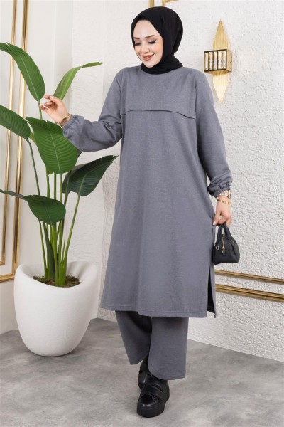 AYM - Yırtmaç Detaylı Spor Takım GRİ