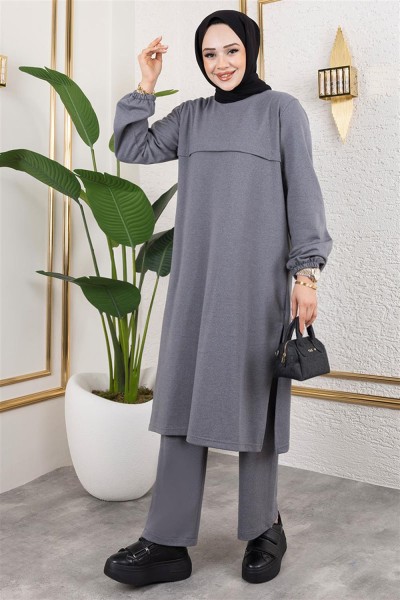 Yırtmaç Detaylı Spor Takım GRİ - Thumbnail