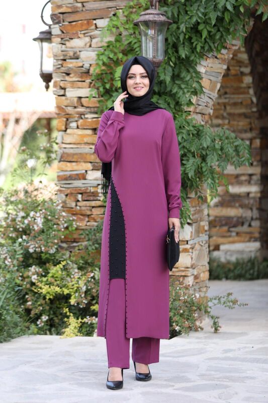 Yırtmaç Detaylı Takım mdc 1133 Mürdüm - 1
