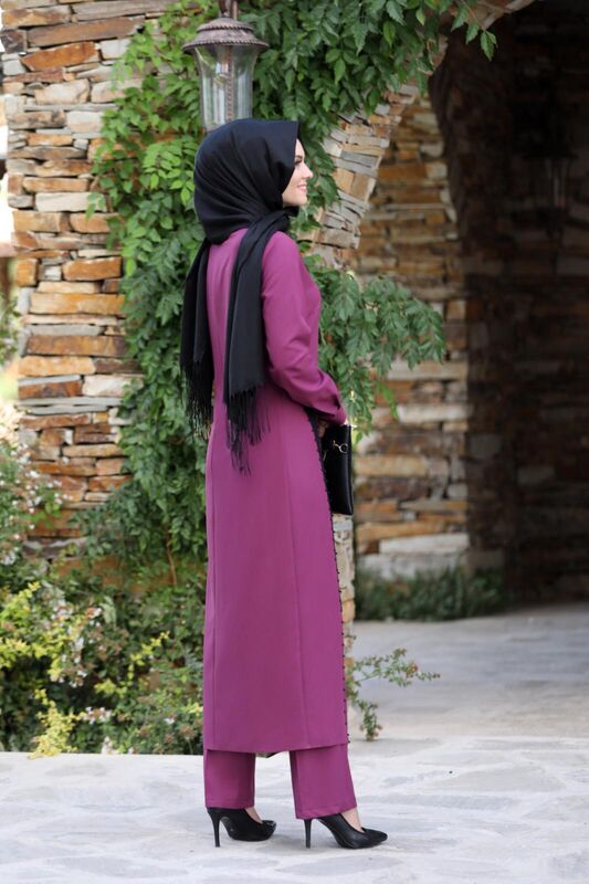 Yırtmaç Detaylı Takım mdc 1133 Mürdüm - 3