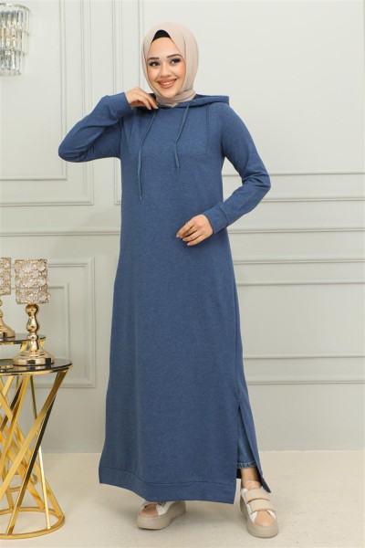 Yırtmaçlı Spor Elbise İNDİGO - Thumbnail