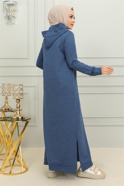 Yırtmaçlı Spor Elbise İNDİGO - Thumbnail