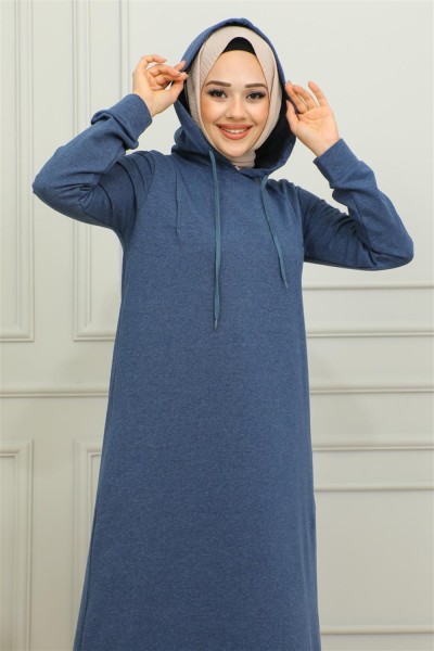 Yırtmaçlı Spor Elbise İNDİGO - Thumbnail